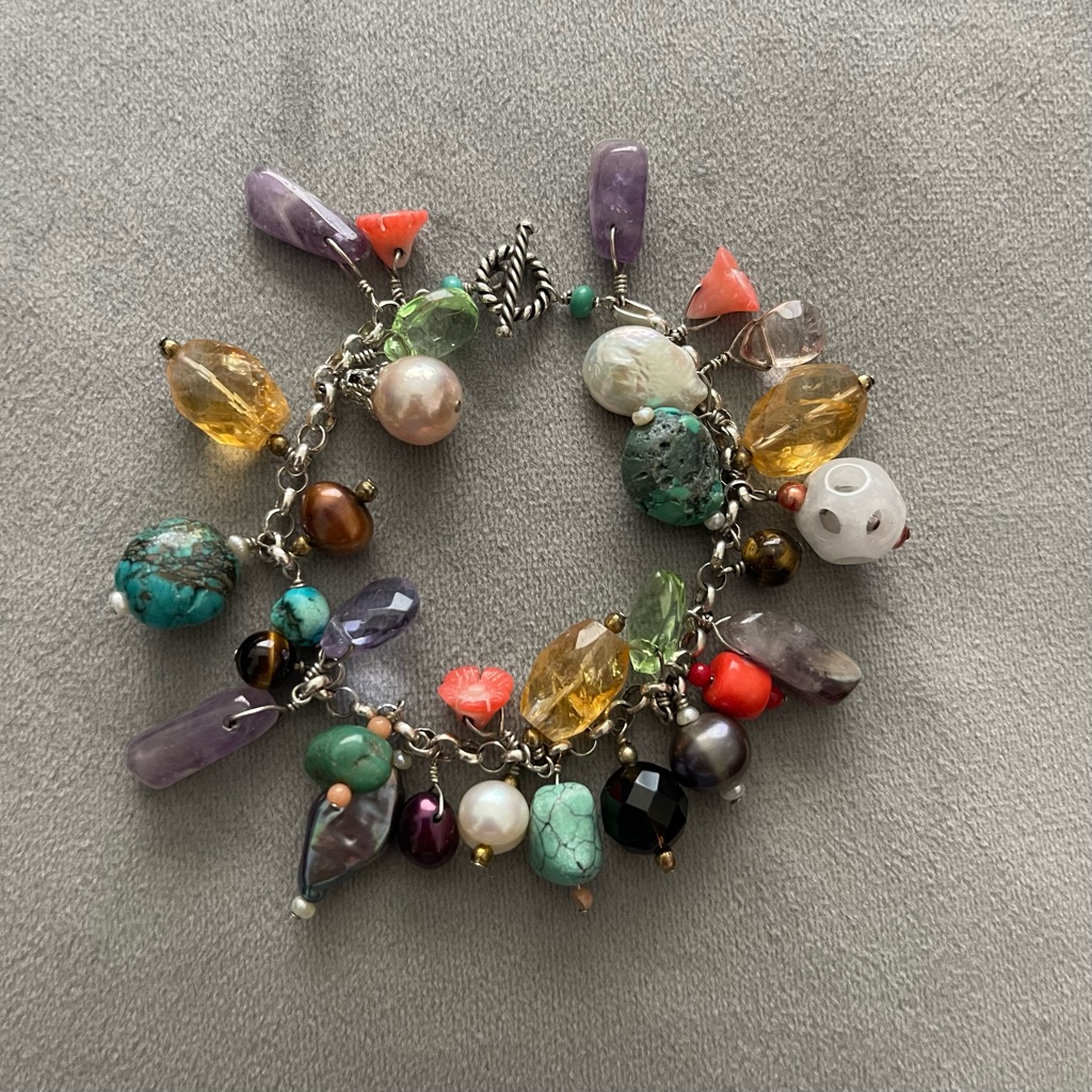 Colorful Genuine Semi-Precious Stone Bracelet